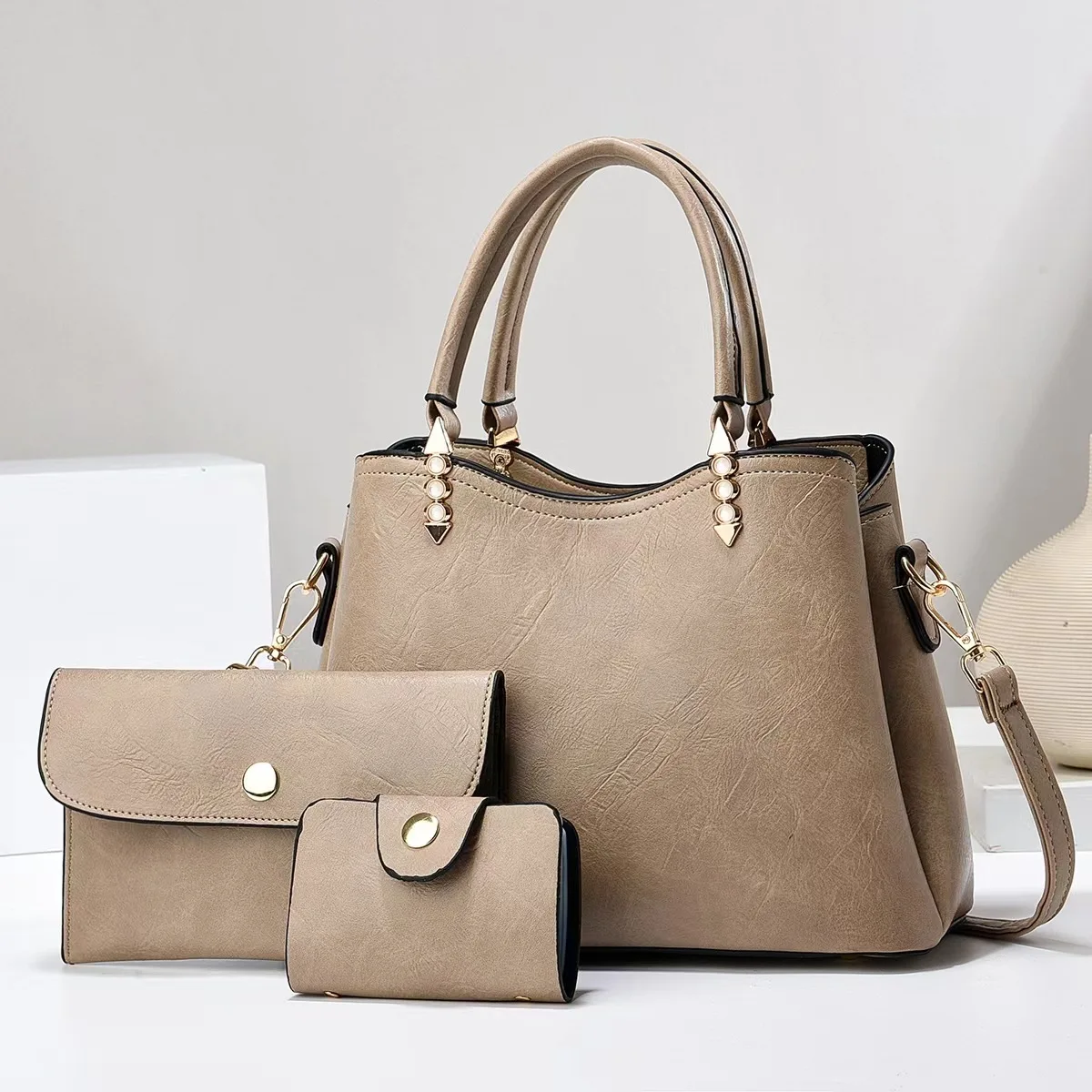 3pcs set Women's Bags Fashion Design Tote Handbag Purse PU Leather Chic Lady Wallet, Female Crossbody Bag Leisure Shopping
3pcs set Women's Bags Fashion Design Tote Handbag Purse PU Leather Chic Lady Wallet, Female Crossbody Bag Leisure Shopping