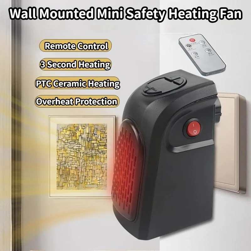 Portable Electric Heater for Rooms, Plug-In Wall Mini Radiator Fan Warmer, Compact Home Heating Appliance
Portable Electric Heater for Rooms, Plug-In Wall Mini Radiator Fan Warmer, Compact Home Heating Appliance