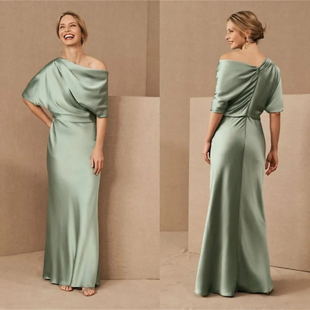 Satin Bridesmaid Dresses One Shoulder Floor Length Formal Party Gowns Ruffle Wedding Guest Dresses
Satin Bridesmaid Dresses One Shoulder Floor Length Formal Party Gowns Ruffle Wedding Guest Dresses