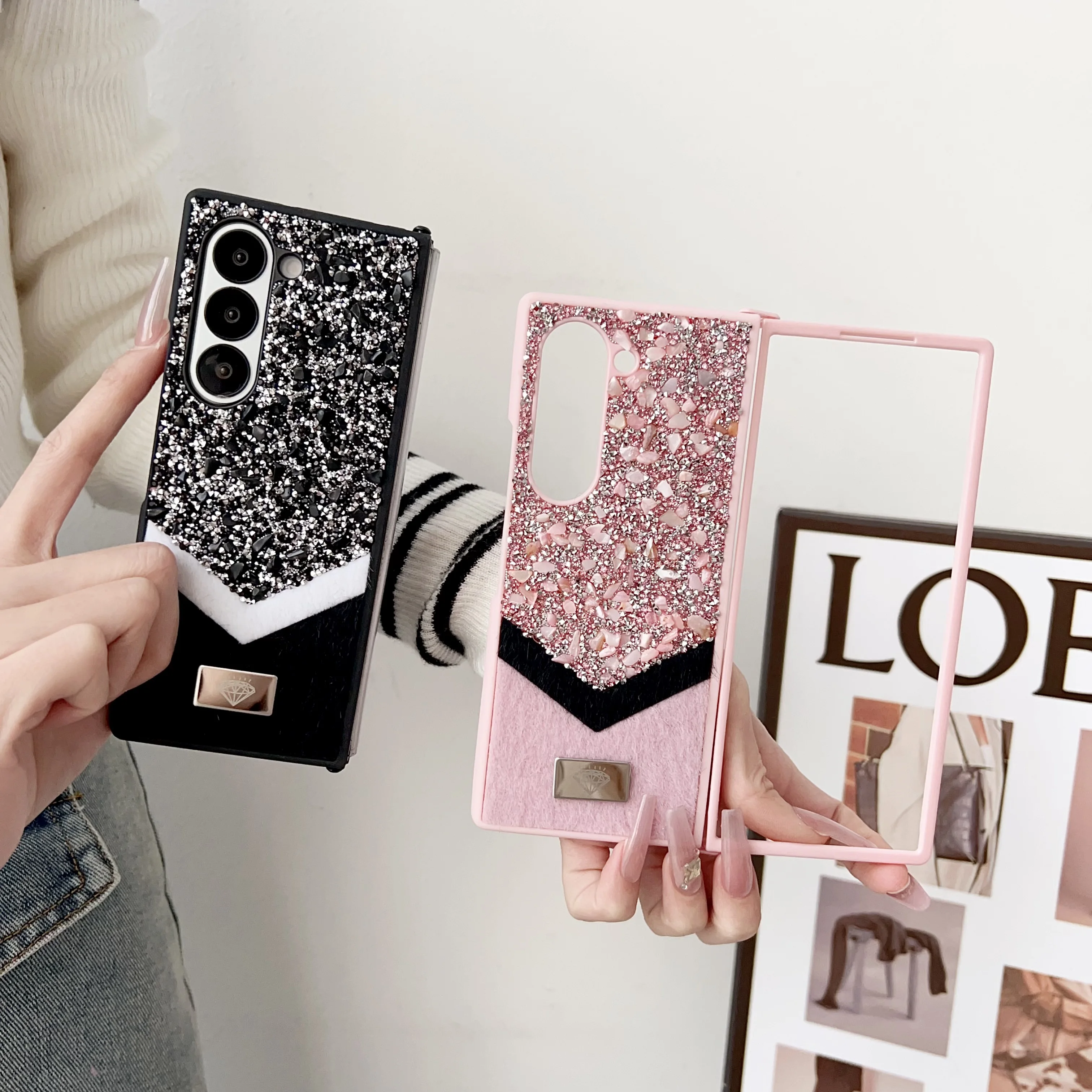Flash Diamond Mink Flex-Splice Folding Screen Fall-Pproof Phone Case For Samsung Galaxy Z flip 6, 5, 4, 3, Z fold 6, 5, 4, 3
Flash Diamond Mink Flex-Splice Folding Screen Fall-Pproof Phone Case For Samsung Galaxy Z flip 6, 5, 4, 3, Z fold 6, 5, 4, 3