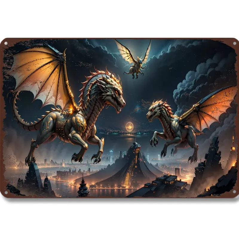 Fantasy Dragons Aluminum Wall Art, 7.9x11.8"/11.8x17.7" Metal Tin Sign, Vintage Decorative Plaque for Home, Bedroom, Office
Fantasy Dragons Aluminum Wall Art, 7.9x11.8"/11.8x17.7" Metal Tin Sign, Vintage Decorative Plaque for Home, Bedroom, Office