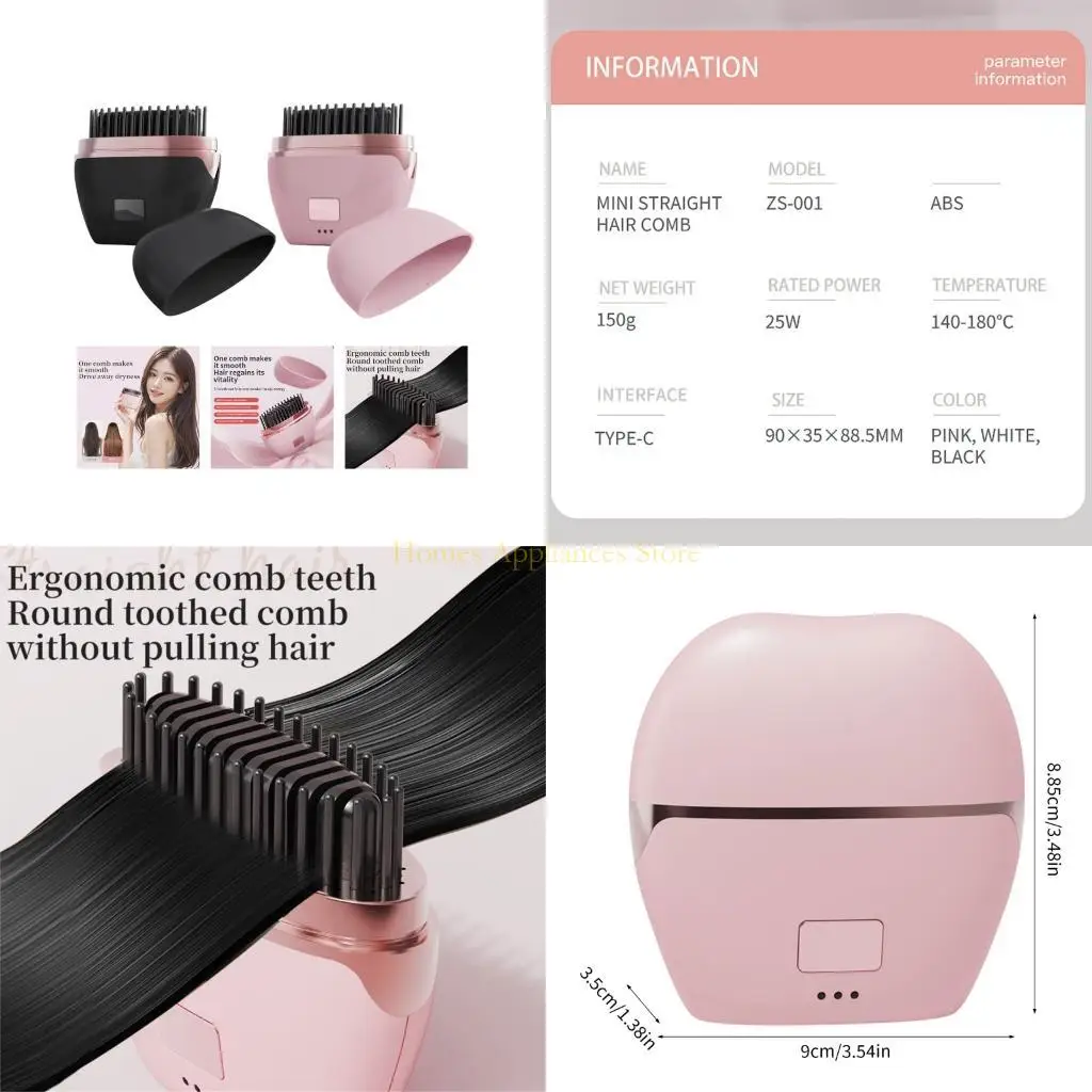 D0AB Rechargeable Hair Straightener Brush Fast Heating Hair Straightening Comb
D0AB Rechargeable Hair Straightener Brush Fast Heating Hair Straightening Comb