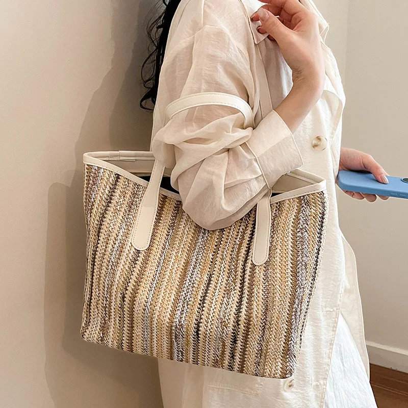 women's bag Large Capacity canvas Daily Casual Striped single-shoulder bag Horizontal square style Commuter Handheld Tote Bag
women's bag Large Capacity canvas Daily Casual Striped single-shoulder bag Horizontal square style Commuter Handheld Tote Bag