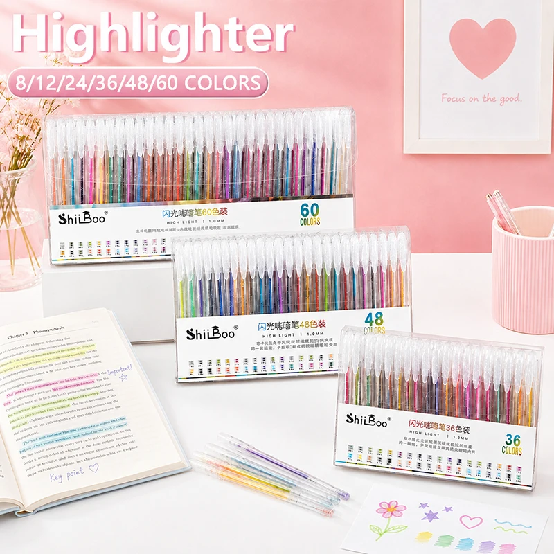 8-60 Colors Glitter Gel Pen Set, 1mm Bullet Tip, Shimmer Spark Ink Art Pens for Journaling, Scrapbooking & DIY Crafts
8-60 Colors Glitter Gel Pen Set, 1mm Bullet Tip, Shimmer Spark Ink Art Pens for Journaling, Scrapbooking & DIY Crafts