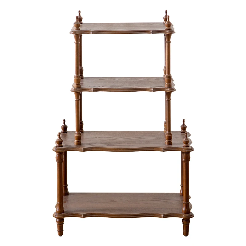 French solid wood multi-layer shelf retro carved castle style table edge tea rack living room small ornament display rack
French solid wood multi-layer shelf retro carved castle style table edge tea rack living room small ornament display rack