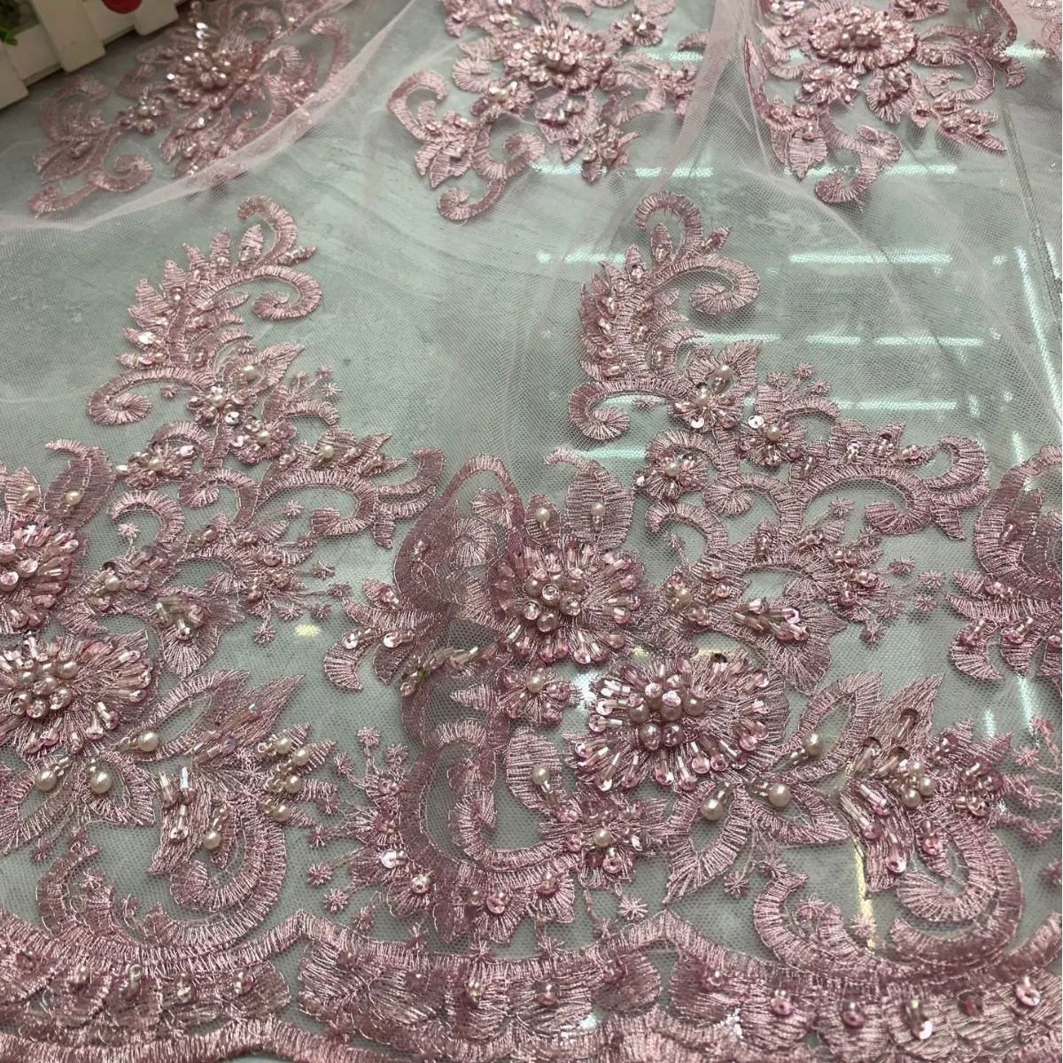 3D Pearl Beaded Floral Lace Trim, Heavy Bead Tube Embroidered Mesh for Wedding Dress DIY Apparel Sewing Decoration Supply
3D Pearl Beaded Floral Lace Trim, Heavy Bead Tube Embroidered Mesh for Wedding Dress DIY Apparel Sewing Decoration Supply