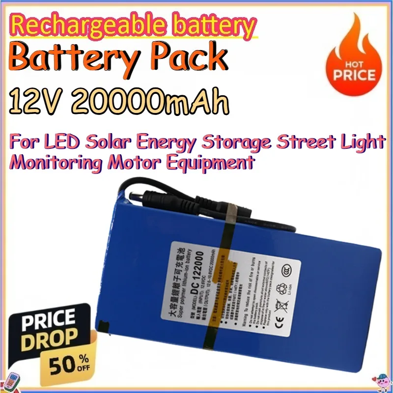 12V 20Ah Battery Pack for LED Solar Energy Storage Street Light Monitoring Motor Equipment Replaceable Rechargeable Battery Pack
12V 20Ah Battery Pack for LED Solar Energy Storage Street Light Monitoring Motor Equipment Replaceable Rechargeable Battery Pack