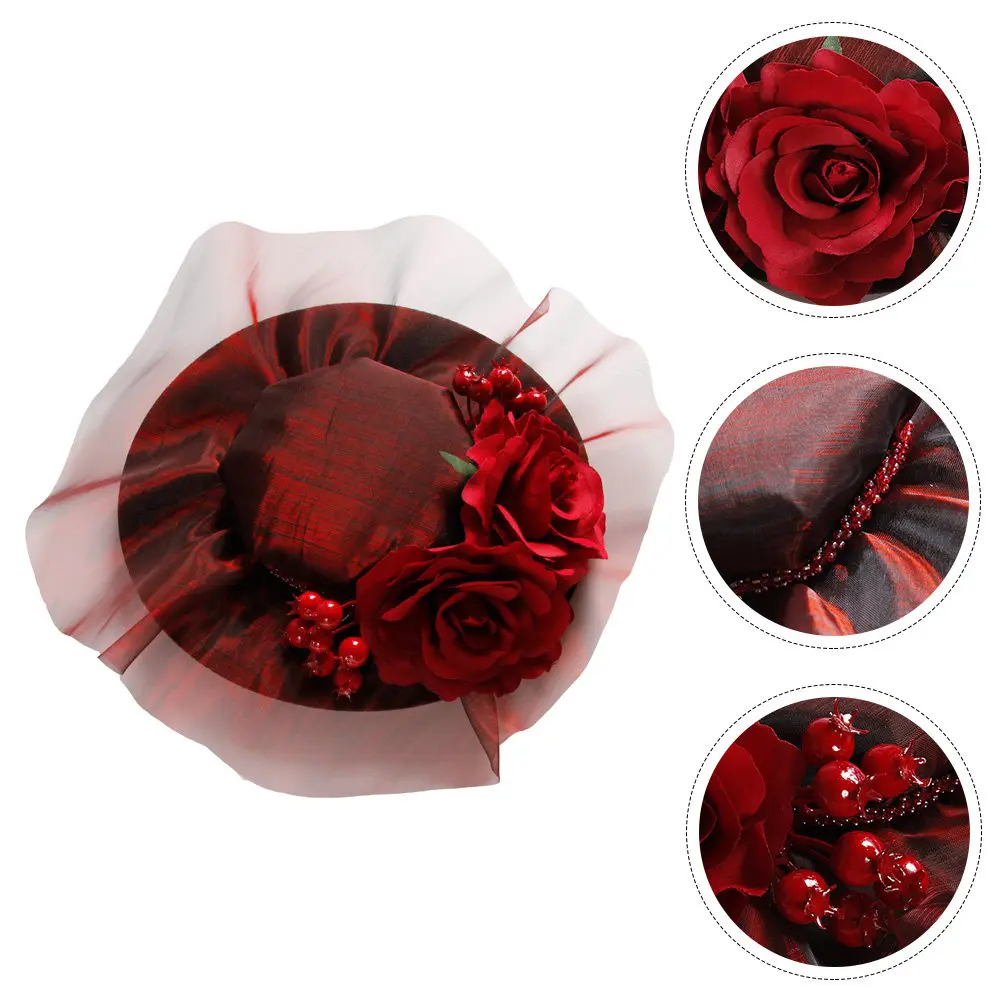 Mini Top Hat for Women Red Rose Design Party Hat Lightweight Elegant Headwear Ideal for Tea Party Carnival Cosplay Wedding Guest
Mini Top Hat for Women Red Rose Design Party Hat Lightweight Elegant Headwear Ideal for Tea Party Carnival Cosplay Wedding Guest