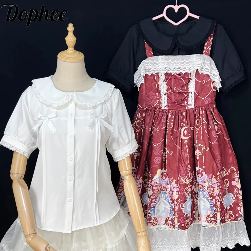 Dophee Original New Summer Short Sleeve Peter Pan Collar Shirts All-match Cute Bow JK Blouses Solid Color School Students Tops
Dophee Original New Summer Short Sleeve Peter Pan Collar Shirts All-match Cute Bow JK Blouses Solid Color School Students Tops