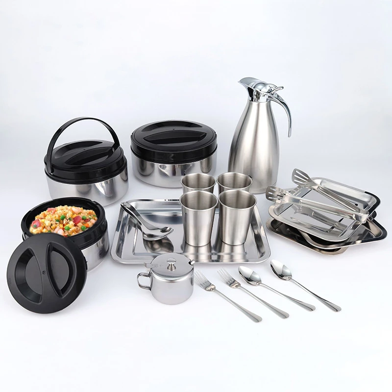 Thermal Flask Stainless Steel Camping Lunch Box Round Vacuum Insulated Lunch Kettle Tableware Set
Thermal Flask Stainless Steel Camping Lunch Box Round Vacuum Insulated Lunch Kettle Tableware Set