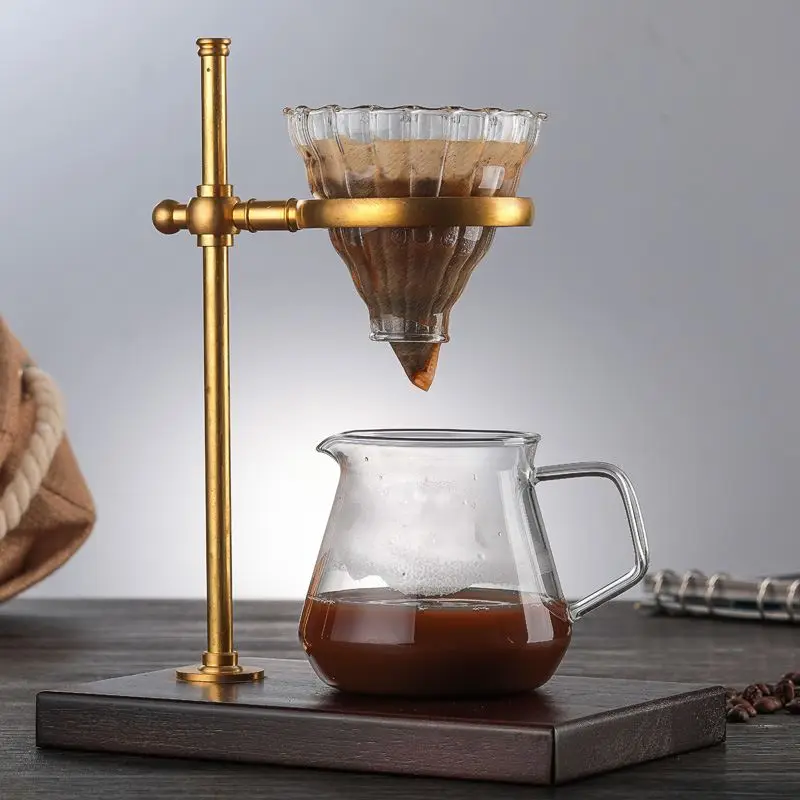 Brass Copper Stand Coffee Dripper Set Wood Base Hand-Poured Pot Brewing Tools Japanese Sle Coffee ing Equipment
Brass Copper Stand Coffee Dripper Set Wood Base Hand-Poured Pot Brewing Tools Japanese Sle Coffee ing Equipment
