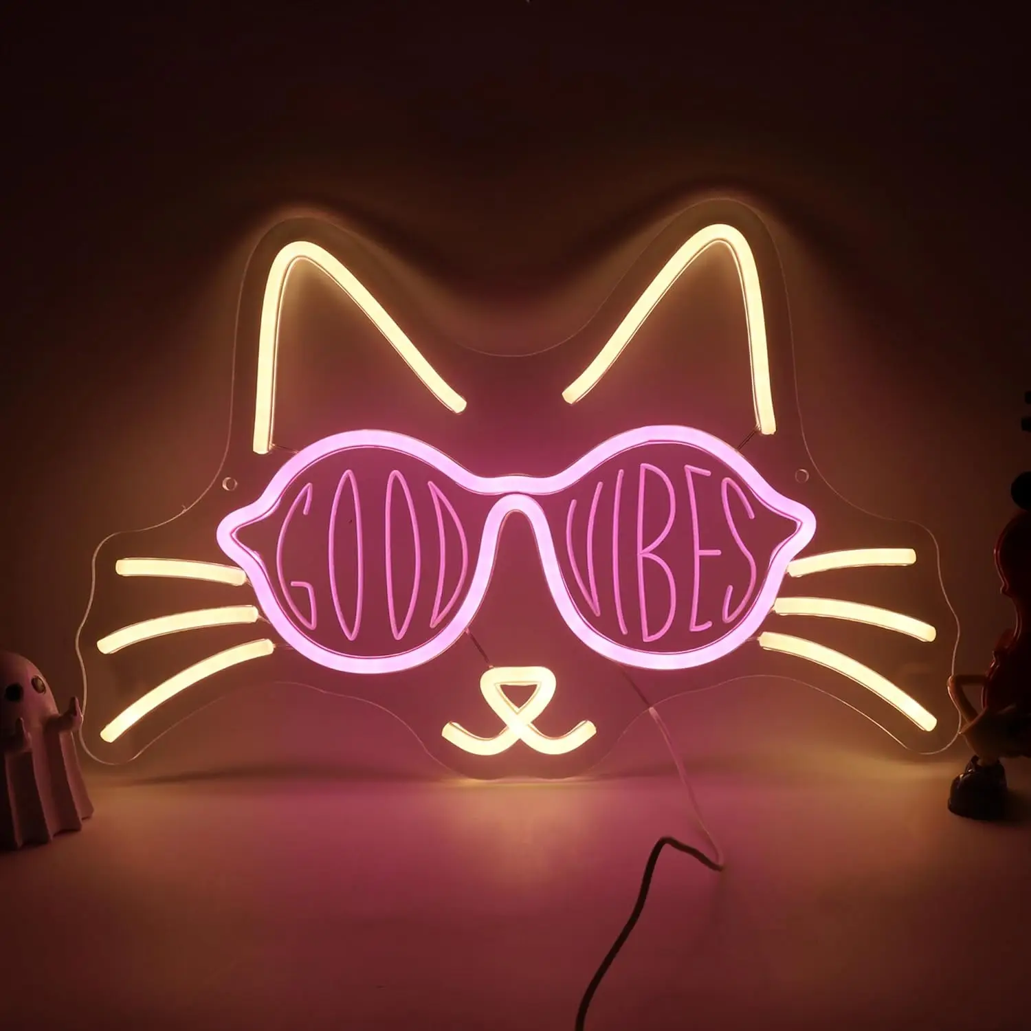 Good Vibes Neon Led Sign Cat Wearing Sunglasses Neon Light Sign Dimmable for Wall Decor for Hotel Bar Home Room Farmhouse Decor
Good Vibes Neon Led Sign Cat Wearing Sunglasses Neon Light Sign Dimmable for Wall Decor for Hotel Bar Home Room Farmhouse Decor
