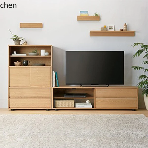 HXL solid wood white oak TV cabinet small apartment simple walnut glass door storage locker
HXL solid wood white oak TV cabinet small apartment simple walnut glass door storage locker