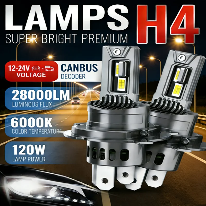 2PCS H4 H7 LED Headlight H11 H8 H9 H3 Car Fog Light Bulbs 1:1 Plug and Play 9005 Auto Driving Running Lamps 128000LM 120W 12V
2PCS H4 H7 LED Headlight H11 H8 H9 H3 Car Fog Light Bulbs 1:1 Plug and Play 9005 Auto Driving Running Lamps 128000LM 120W 12V