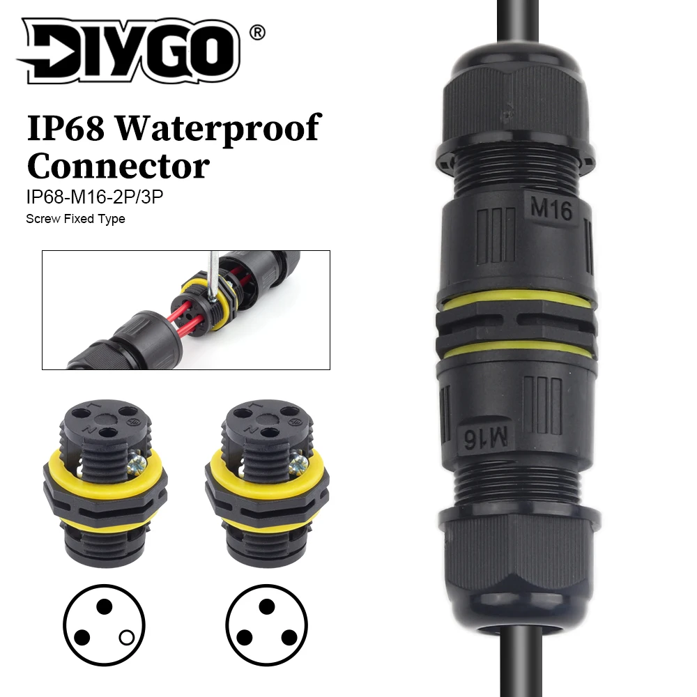 IP68 M16 I Shape Waterproof Wire Connector Screw Wiring Terminal 2/3Pin Solderless Outdoor Adapter Electrical Light Junction Box
IP68 M16 I Shape Waterproof Wire Connector Screw Wiring Terminal 2/3Pin Solderless Outdoor Adapter Electrical Light Junction Box