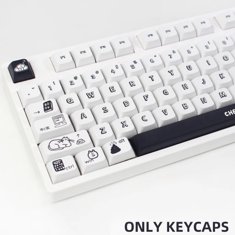 130 Keys Black White Cartoon Keycaps XDA Profile PBT Dye Sublimation Personalized KeyCaps For GMK67 75 87 Mechanical Keyboard
130 Keys Black White Cartoon Keycaps XDA Profile PBT Dye Sublimation Personalized KeyCaps For GMK67 75 87 Mechanical Keyboard