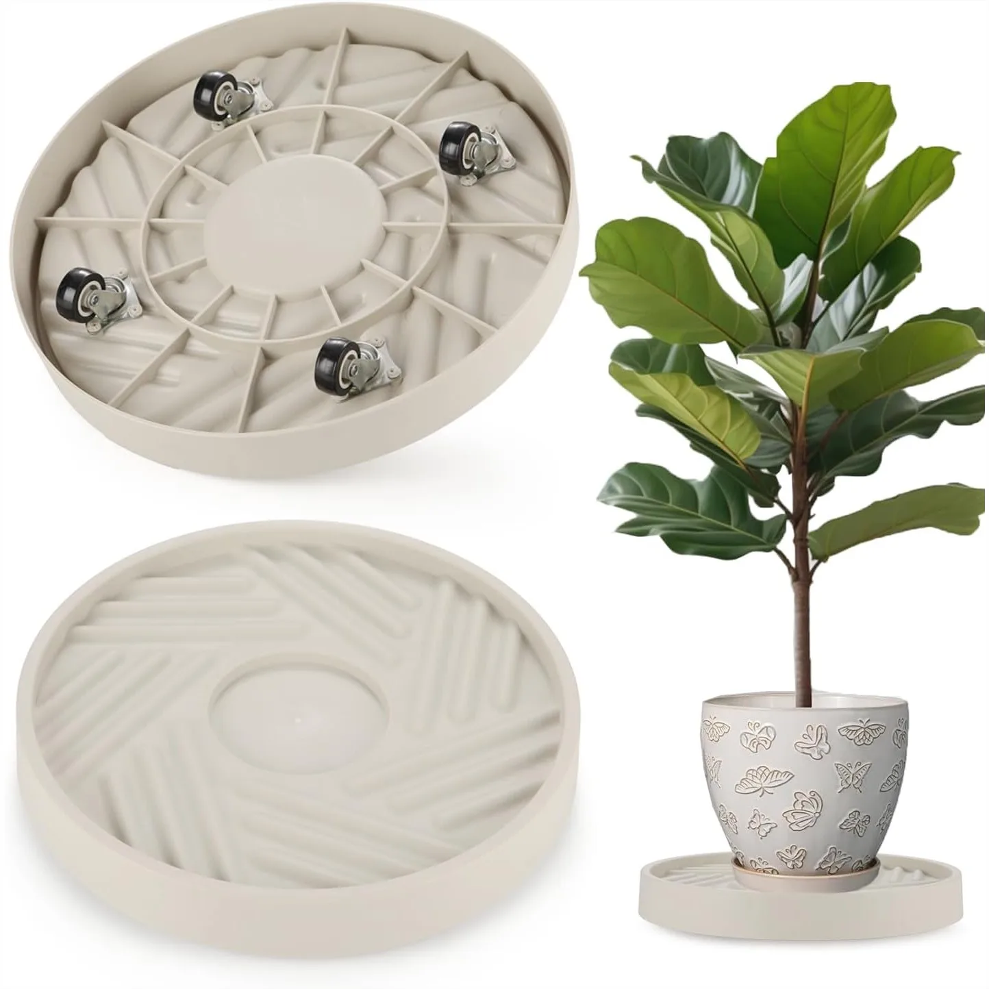 2 Pack Plant Caddy with Wheels, 12" Rolling Plant Stand 165 LBS Heavy Duty with Hidden 360° Silent Wheels for Indoor Outdoor
2 Pack Plant Caddy with Wheels, 12" Rolling Plant Stand 165 LBS Heavy Duty with Hidden 360° Silent Wheels for Indoor Outdoor