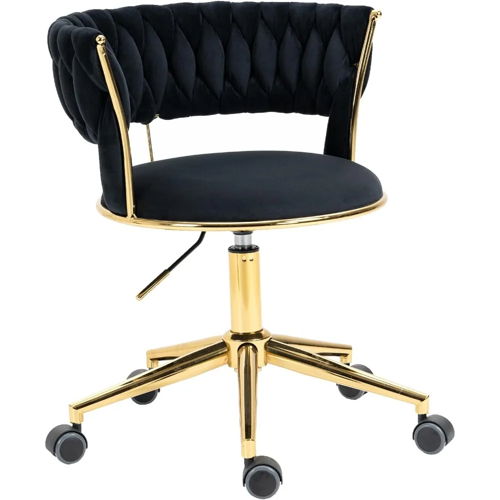 Home Office Chair with Hand Woven, Velvet Upholstered Desk Chair with Open Back, 360° Swivel & Height Adjustable Task Chair
Home Office Chair with Hand Woven, Velvet Upholstered Desk Chair with Open Back, 360° Swivel & Height Adjustable Task Chair