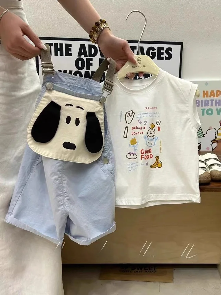 Детский летний комплект 2025: Новинка, корейский стиль, свободный крой, с принтом щенка, повседневная спортивная одежда
Детский летний комплект 2025: Новинка, корейский стиль, свободный крой, с принтом щенка, повседневная спортивная одежда