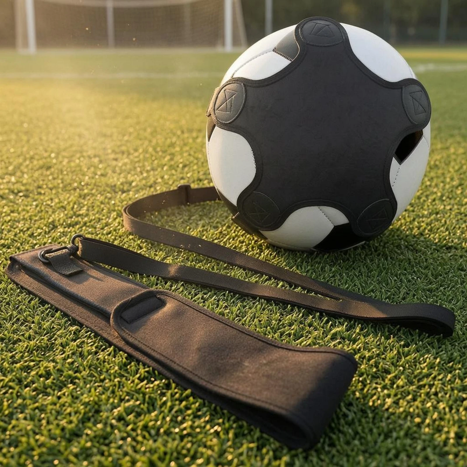 Soccer Ball Practice Aid Soft Cover Strap Ball Practice Aid Sports Gear Geometric Pattern for Practice
Soccer Ball Practice Aid Soft Cover Strap Ball Practice Aid Sports Gear Geometric Pattern for Practice