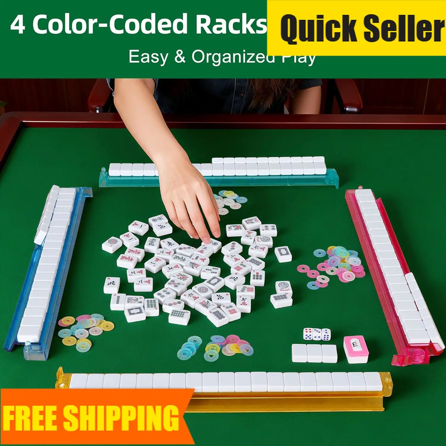 Steep Discount American Mah Jongg Mahjong Set 166 Tiles 4 Colors All-in-One Rack/Pushers Classic Full Size Complete Mahjongg Mah
Steep Discount American Mah Jongg Mahjong Set 166 Tiles 4 Colors All-in-One Rack/Pushers Classic Full Size Complete Mahjongg Mah