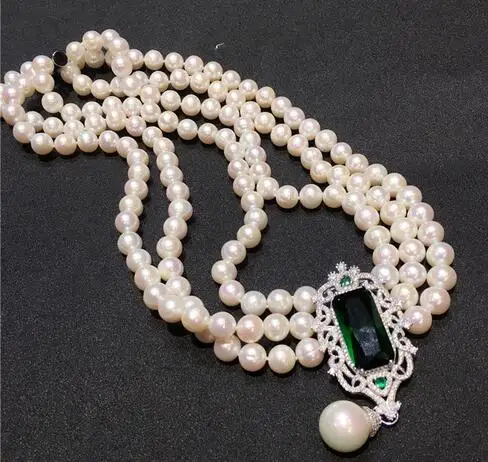 3rows freshwater pearl white near round 7-8mm necklace red zircon nature beads wholesale 17-18inch
3rows freshwater pearl white near round 7-8mm necklace red zircon nature beads wholesale 17-18inch