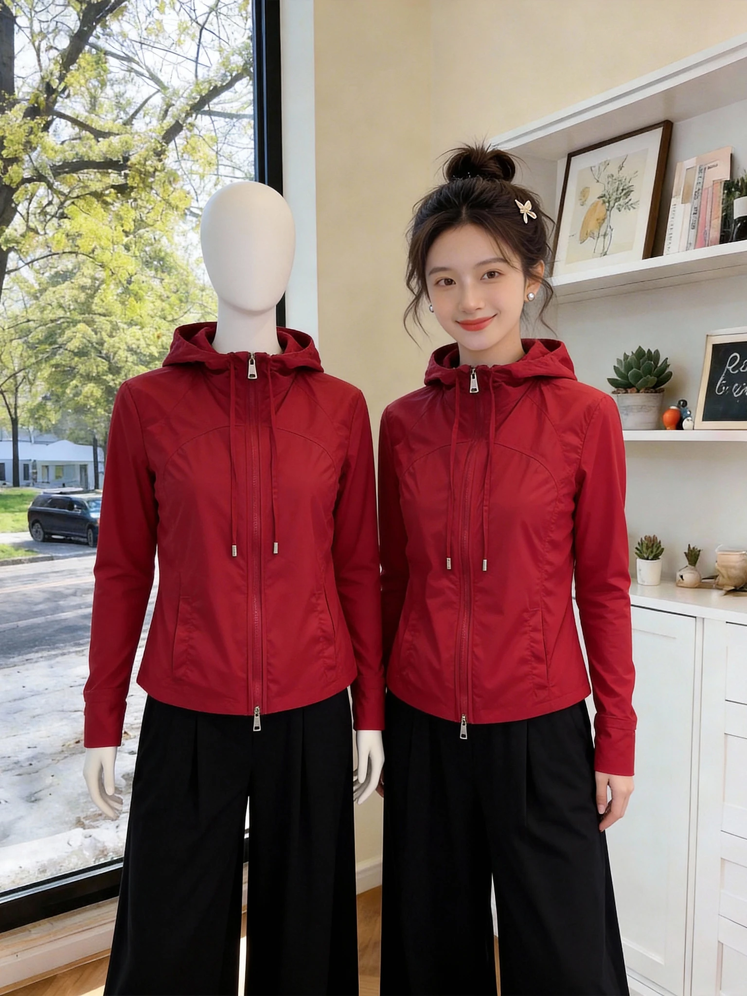 Women's Casual Red Windproof Jacket Summer 2026 Zipper Design Fashionable Hooded Top High-End Feelings Commute Style
Women's Casual Red Windproof Jacket Summer 2026 Zipper Design Fashionable Hooded Top High-End Feelings Commute Style