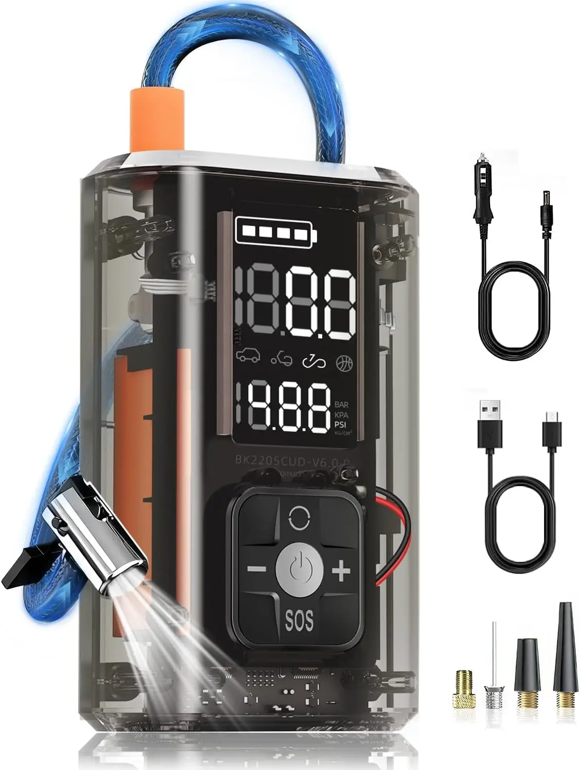 Портативный электрический воздушный компрессор 150PSI, умный накачиватель шин 12 В с цифровым манометром и светодиодной подсветкой для автомобиля, мотоцикла, велосипеда
Портативный электрический воздушный компрессор 150PSI, умный накачиватель шин 12 В с цифровым манометром и светодиодной подсветкой для автомобиля, мотоцикла, велосипеда