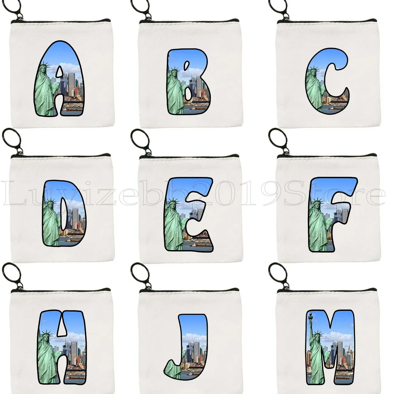 New York Alphabet Initial Letter Statue Of Liberty NYC Skyline Cute Gifts Canvas Coin Purse Key Case Bag Wallet Zipper Pouch
New York Alphabet Initial Letter Statue Of Liberty NYC Skyline Cute Gifts Canvas Coin Purse Key Case Bag Wallet Zipper Pouch