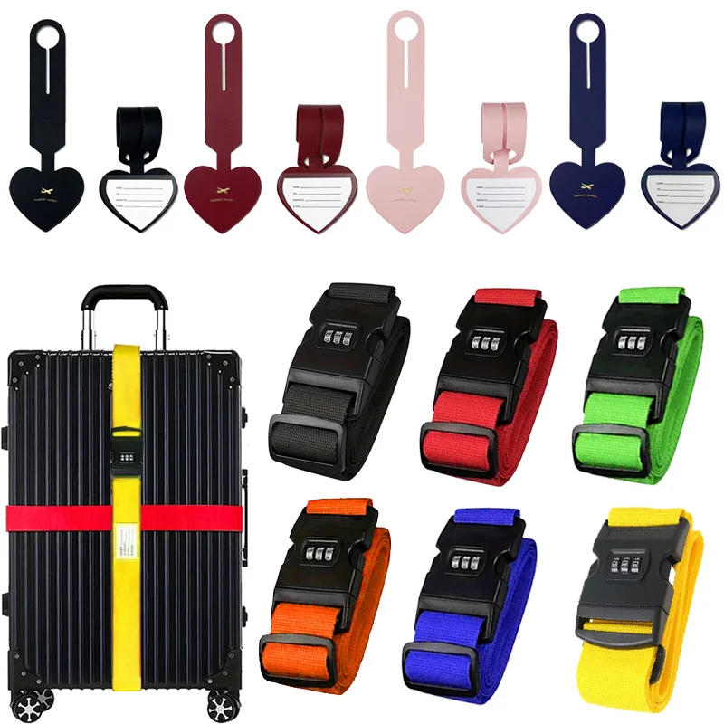 Heart-Shaped Luggage Tag Set 2m Extra-Long Wear-Resistant Nylon Packing Strap Anti-Tamper Strap Airline Identification Tag Travel Accessories Suitable for Travelers/Business Commuters/Student Trips Anti-Tamper Accessories for Checked Baggage
Heart-Shaped Luggage Tag Set 2m Extra-Long Wear-Resistant Nylon Packing Strap Anti-Tamper Strap Airline Identification Tag Travel Accessories Suitable for Travelers/Business Commuters/Student Trips Anti-Tamper Accessories for Checked Baggage
