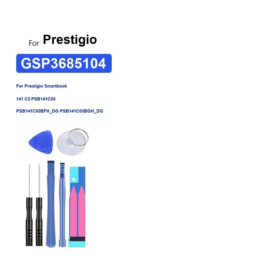 Laptop Battery GSP3685104 8000mAh For Prestigio Smartbook 141 C3 PSB141C03 PSB141C03BFH_DG PSB141C03BGH_DG
Laptop Battery GSP3685104 8000mAh For Prestigio Smartbook 141 C3 PSB141C03 PSB141C03BFH_DG PSB141C03BGH_DG