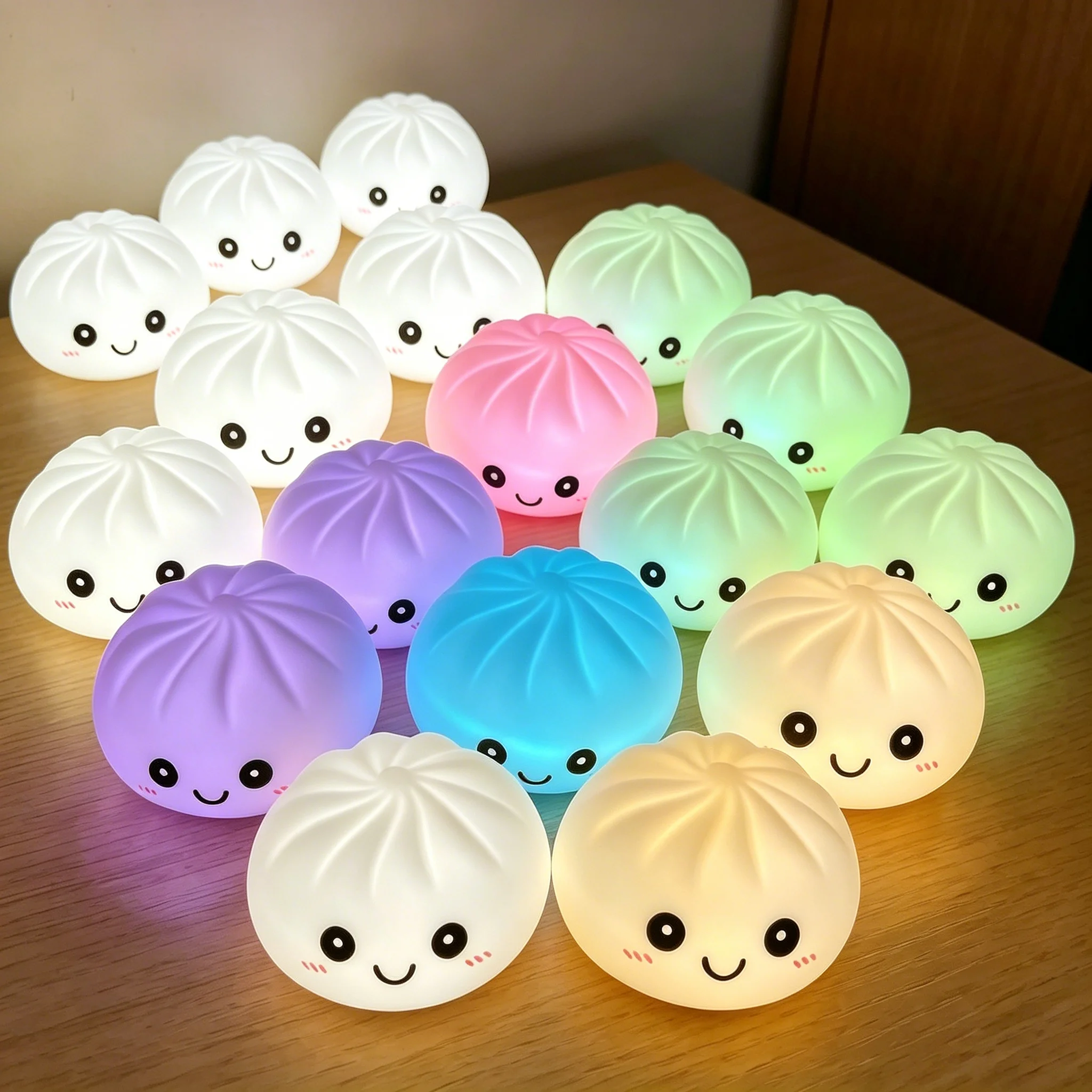 Soft Silicone Color Changing LED Baozi Night Light Touch Control Squishy Toy Gift Comfortable Touch Sensation Cute Squared Shape
Soft Silicone Color Changing LED Baozi Night Light Touch Control Squishy Toy Gift Comfortable Touch Sensation Cute Squared Shape