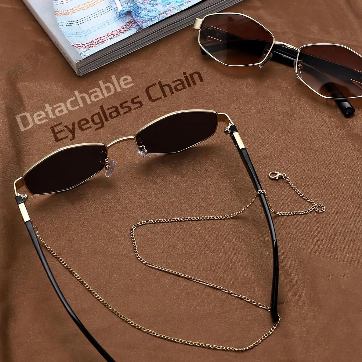 Vintage women's sunglasses (with chain small frame) fashion luxury brand designer glasses casual business glasses must have
Vintage women's sunglasses (with chain small frame) fashion luxury brand designer glasses casual business glasses must have