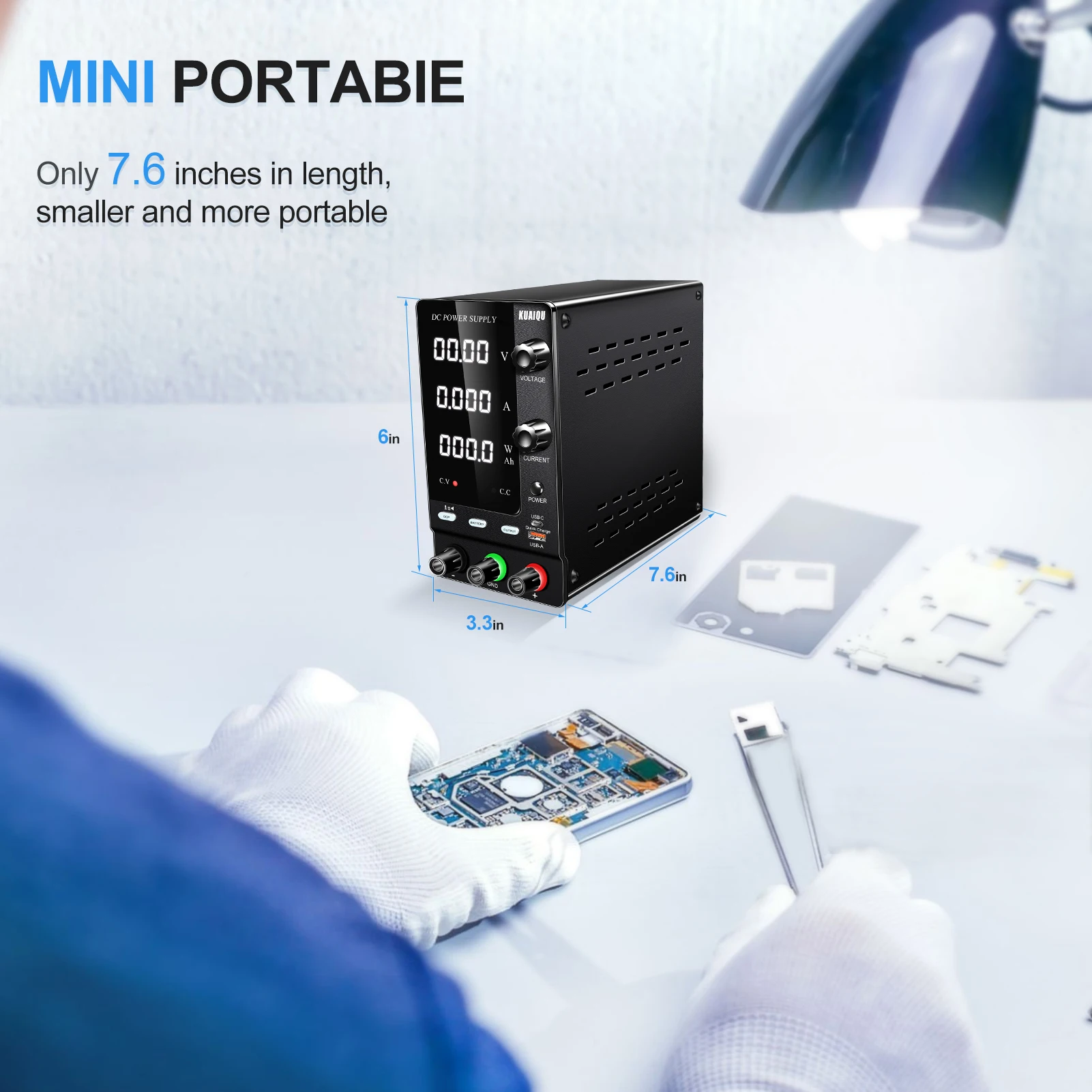 KUAIQU Battery Charging Lab Power Supply 24V 36V 48V Adjustable Source OCP Output Switch Voltage Stabilizer Type-C Quick Charge
KUAIQU Battery Charging Lab Power Supply 24V 36V 48V Adjustable Source OCP Output Switch Voltage Stabilizer Type-C Quick Charge