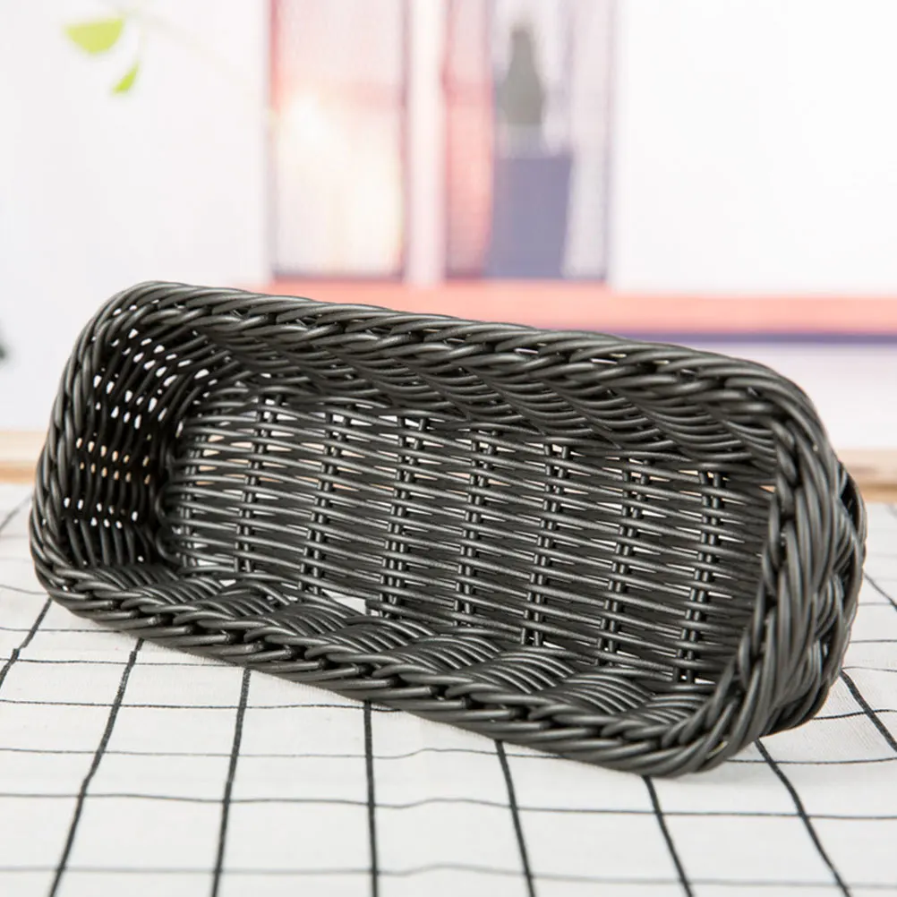 1Pcs Rectangular Imitation Rattan Basket Dark Grey 28x11x7cm Woven Plate Storage Basket for Kitchen Living Room
1Pcs Rectangular Imitation Rattan Basket Dark Grey 28x11x7cm Woven Plate Storage Basket for Kitchen Living Room