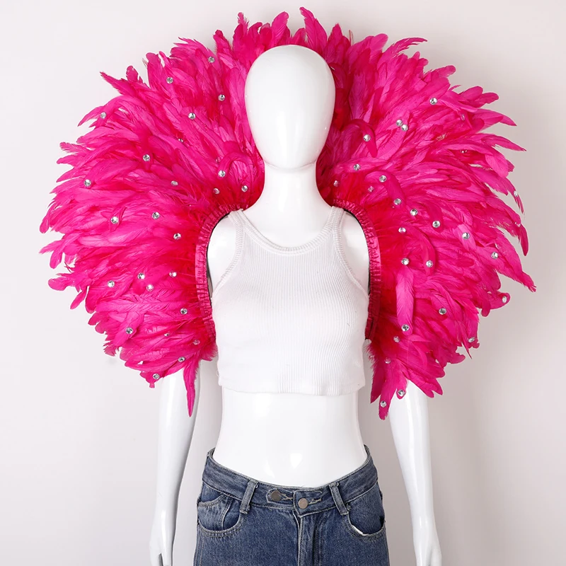 Rhinestones Feathers Collar Cloak Carnival Party Drag Shows Stage Perform Exaggerated Feather Shoulder Cape Halloween Costume
Rhinestones Feathers Collar Cloak Carnival Party Drag Shows Stage Perform Exaggerated Feather Shoulder Cape Halloween Costume