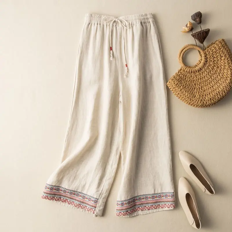 Spring Autumn Fashion High Waist Cotton Hemp Printing Chinese Style Women's Clothing Simplicity Sweet All-match Straight Pants
Spring Autumn Fashion High Waist Cotton Hemp Printing Chinese Style Women's Clothing Simplicity Sweet All-match Straight Pants