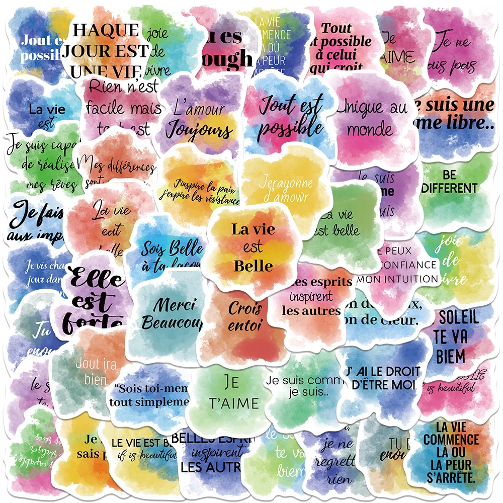 10/30/50PCS Cartoon French Inspirational English Watercolor Series Graffiti Stickers Waterproof Decals DIY Guitar Scrapbook Bike
10/30/50PCS Cartoon French Inspirational English Watercolor Series Graffiti Stickers Waterproof Decals DIY Guitar Scrapbook Bike