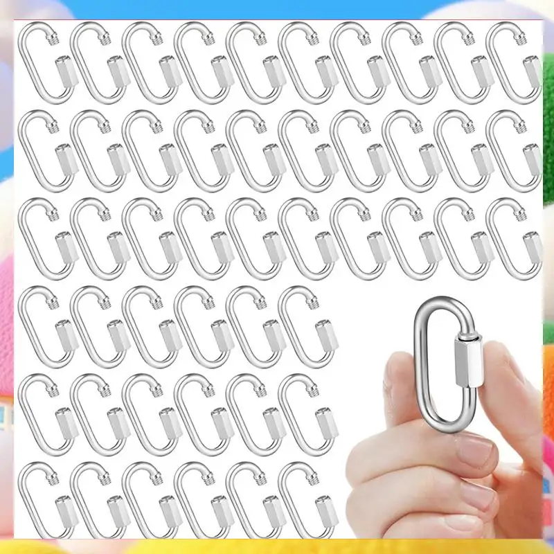 50 Pcs Stainless Steel Quick Chain Link M3.5, 1.45 Inch, 174Lbs D Shape Locking Chain Hooks Chain Link Connector-ABUA
50 Pcs Stainless Steel Quick Chain Link M3.5, 1.45 Inch, 174Lbs D Shape Locking Chain Hooks Chain Link Connector-ABUA