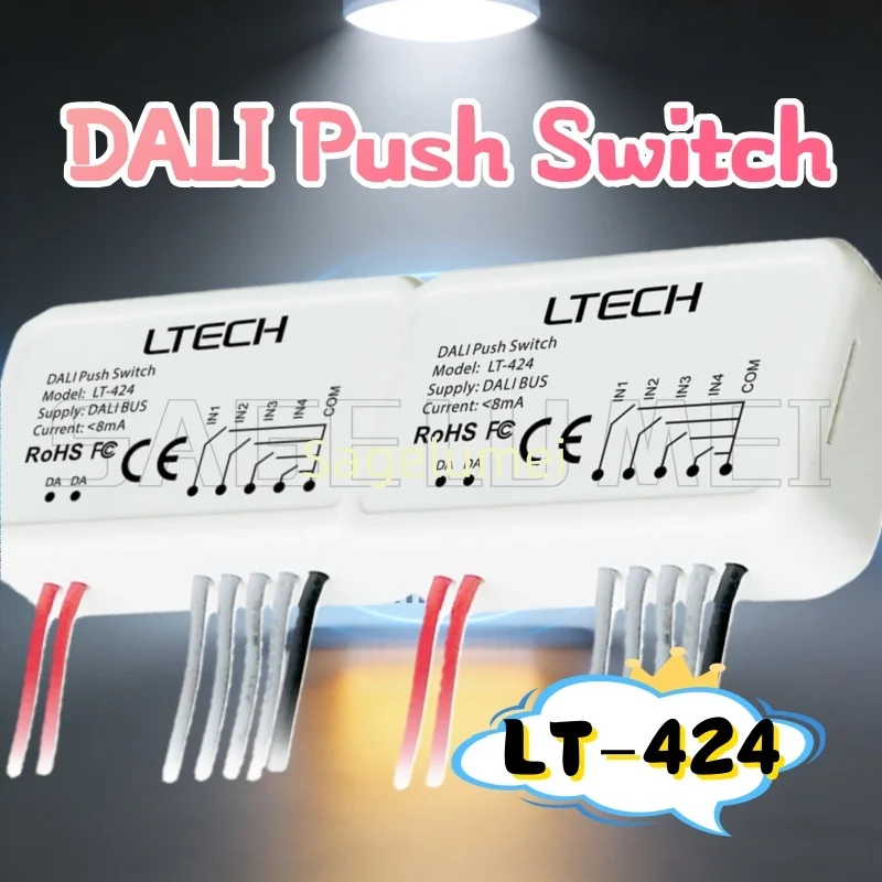LTECH LT-424 DALI Push Switch LED Switch For Strip Light 6 in 1 Function Dali bus Control Low Voltage Operation On/Off Switch
LTECH LT-424 DALI Push Switch LED Switch For Strip Light 6 in 1 Function Dali bus Control Low Voltage Operation On/Off Switch