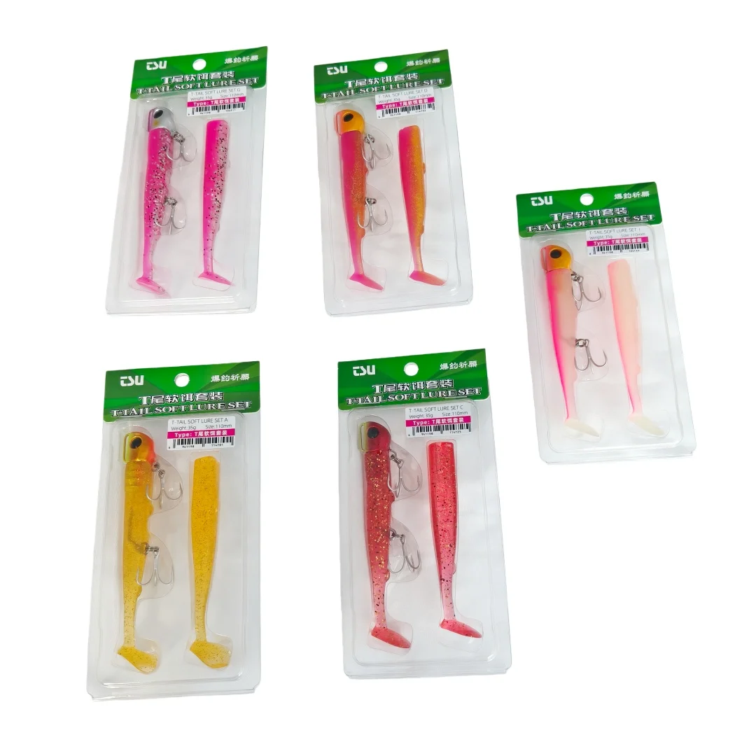 TSURINOYA 5PCS T Tail Soft Worm 110mm 35g Ultra Long Casting Fishing Lure For Seabass Sea Fishing Soft Bait With Jig Hooks
TSURINOYA 5PCS T Tail Soft Worm 110mm 35g Ultra Long Casting Fishing Lure For Seabass Sea Fishing Soft Bait With Jig Hooks