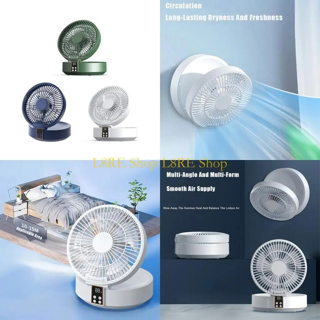 L8RE USB Portable Electric Fan Wireless Wall Mounted Air Cooler with Light Folding Table Desktop Ventilator with Remote
L8RE USB Portable Electric Fan Wireless Wall Mounted Air Cooler with Light Folding Table Desktop Ventilator with Remote