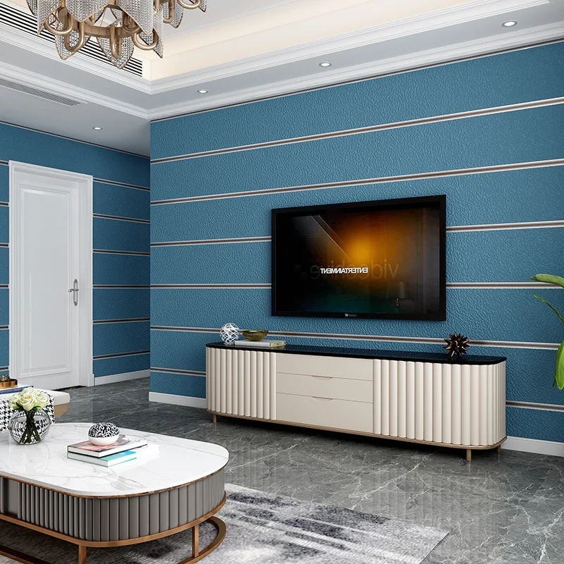 Deer Skin Velvet Horizontal Striped Wallpaper Living Room Bedroom Striped Film and Television Wall 3D Relief Thickened Wallpaper
Deer Skin Velvet Horizontal Striped Wallpaper Living Room Bedroom Striped Film and Television Wall 3D Relief Thickened Wallpaper