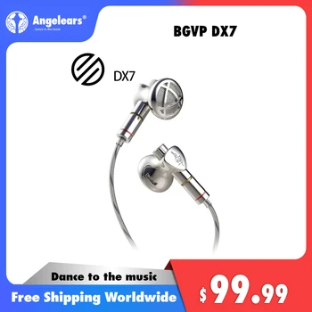 BGVP DX7 플래그십 튜닝 가능 플랫 헤드 이어버드, HIFI 2 인 1 플러그, 교체 가능 MMCX 유선 이어폰, 3.5mm, 4.4mm