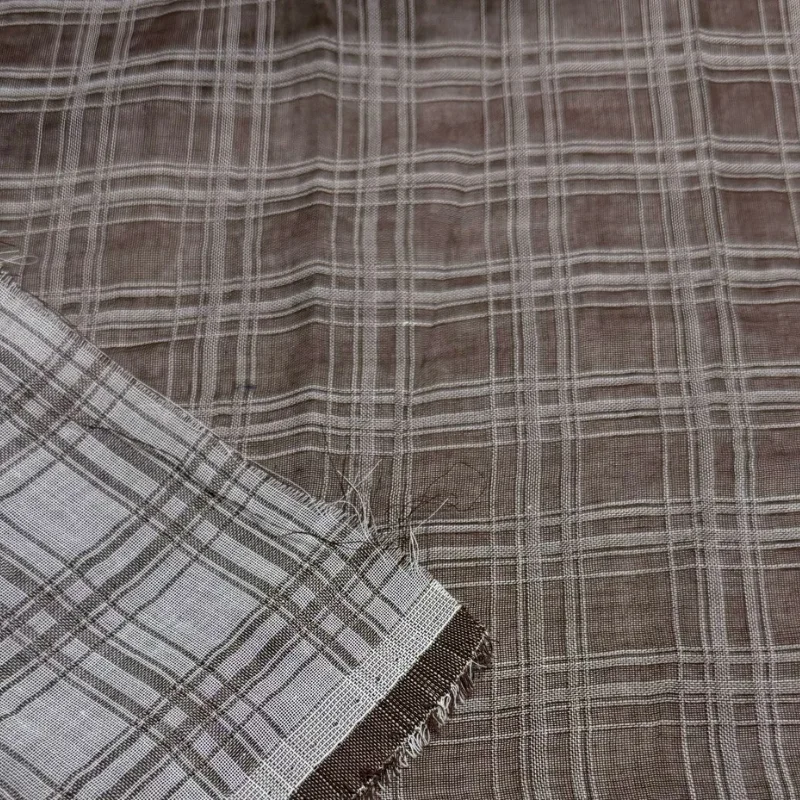 Coffee Brown Double Layer Linen Plaid Fabric Shirt Dress Designer Fashion Summer Clothing Sewing DIY Breathable Craft Material
Coffee Brown Double Layer Linen Plaid Fabric Shirt Dress Designer Fashion Summer Clothing Sewing DIY Breathable Craft Material