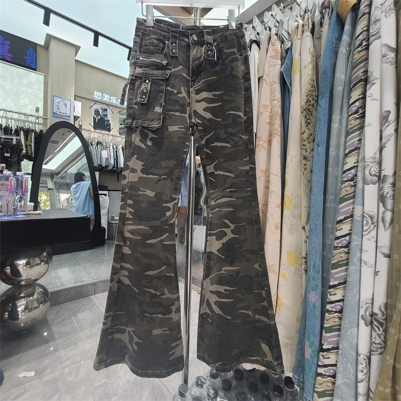Камуфляжные джинсовые брюки-клеш, женские осенние брюки-клеш во французском стиле с высокой талией, пикантные расклешенные брюки-карго для девочек
Камуфляжные джинсовые брюки-клеш, женские осенние брюки-клеш во французском стиле с высокой талией, пикантные расклешенные брюки-карго для девочек