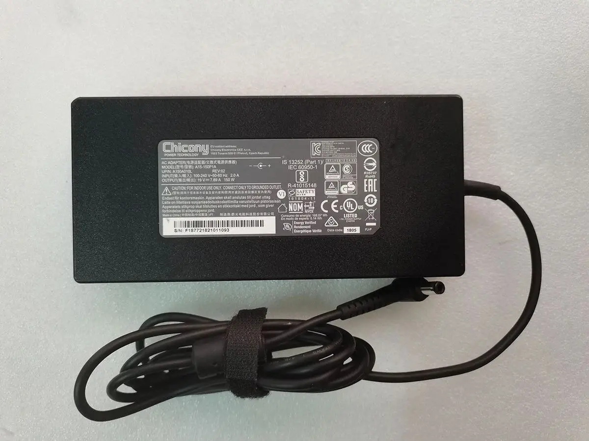 Genuine 19V 7.89A 150W A15-150P1A Chicony Charger AC Adapter for CLEVO W650KK1 P651RA NB50TK1 P950EP6 Gaming Laptop Power Supply
Genuine 19V 7.89A 150W A15-150P1A Chicony Charger AC Adapter for CLEVO W650KK1 P651RA NB50TK1 P950EP6 Gaming Laptop Power Supply