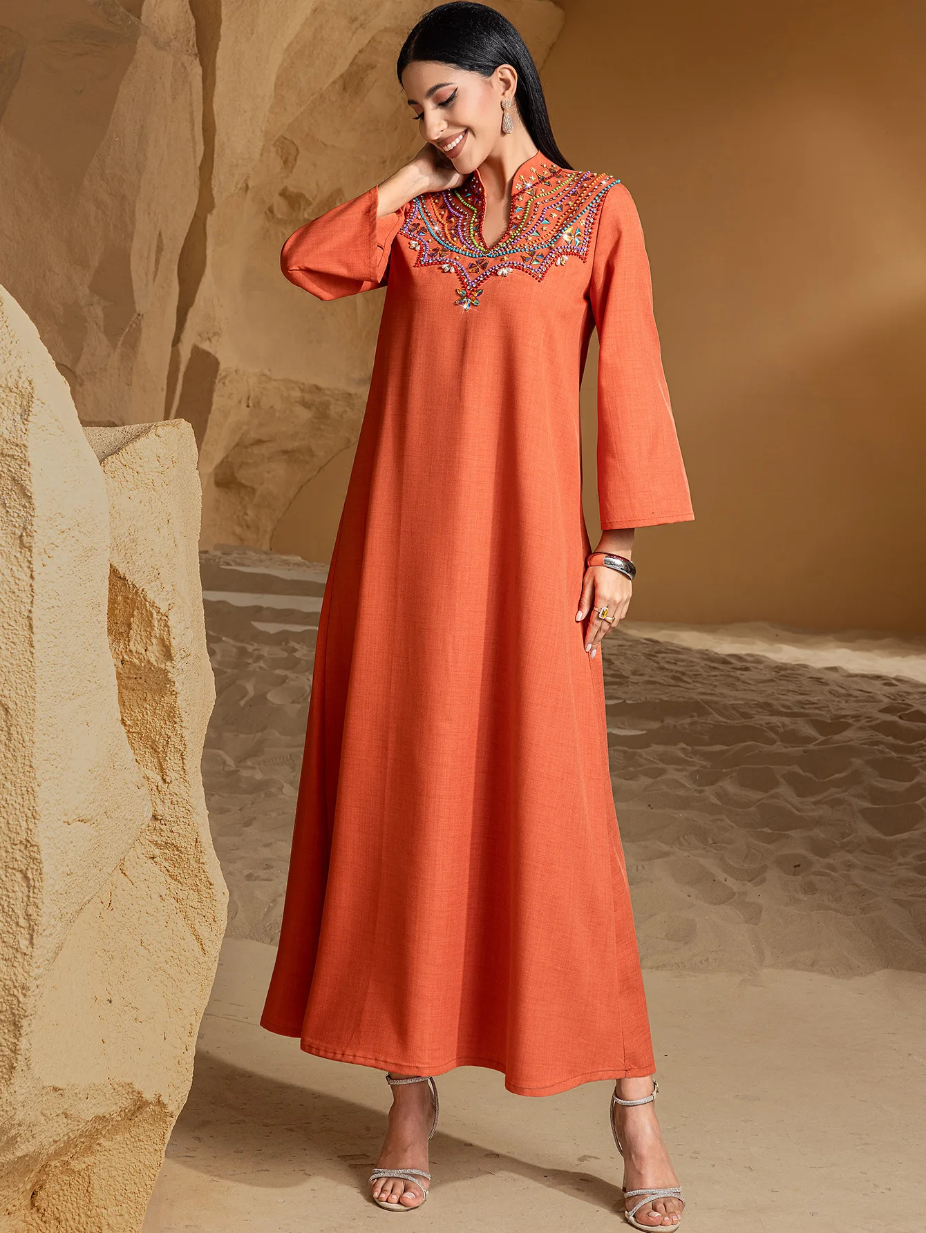 Ramadan Eid Orange Satin Abaya Dubai Luxury Prayer Muslim African Dresses for Women Robe Femme Musulmane Kaftan Vestidos Longos
Ramadan Eid Orange Satin Abaya Dubai Luxury Prayer Muslim African Dresses for Women Robe Femme Musulmane Kaftan Vestidos Longos