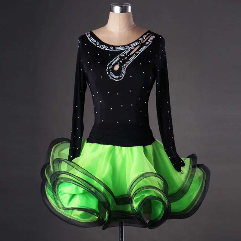 New style Latin dance costume long sleeves spandex latin dance dress for women latin dance competition dresses S-4XL
New style Latin dance costume long sleeves spandex latin dance dress for women latin dance competition dresses S-4XL