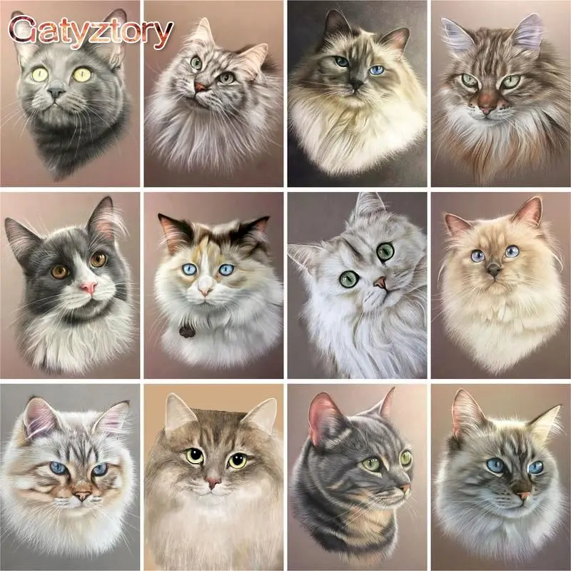 GATYZTORY Framed Picture By Numbers Kits 60x75cm Frame Cute Cat Animal Oil Paint By Number Home Living Room Decorations
GATYZTORY Framed Picture By Numbers Kits 60x75cm Frame Cute Cat Animal Oil Paint By Number Home Living Room Decorations